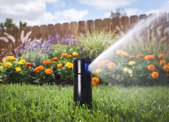 Hunter PGP Ultra rotor sprinkler installed in a lawn